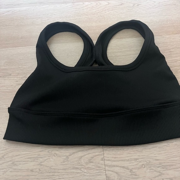 Zara Raceback Black Ribbed Cropped Top Size Large - Picture 8 of 12